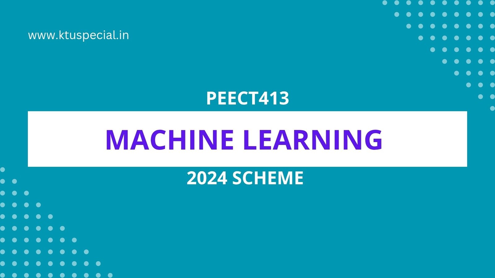 PEECT413 MACHINE LEARNING NOTES